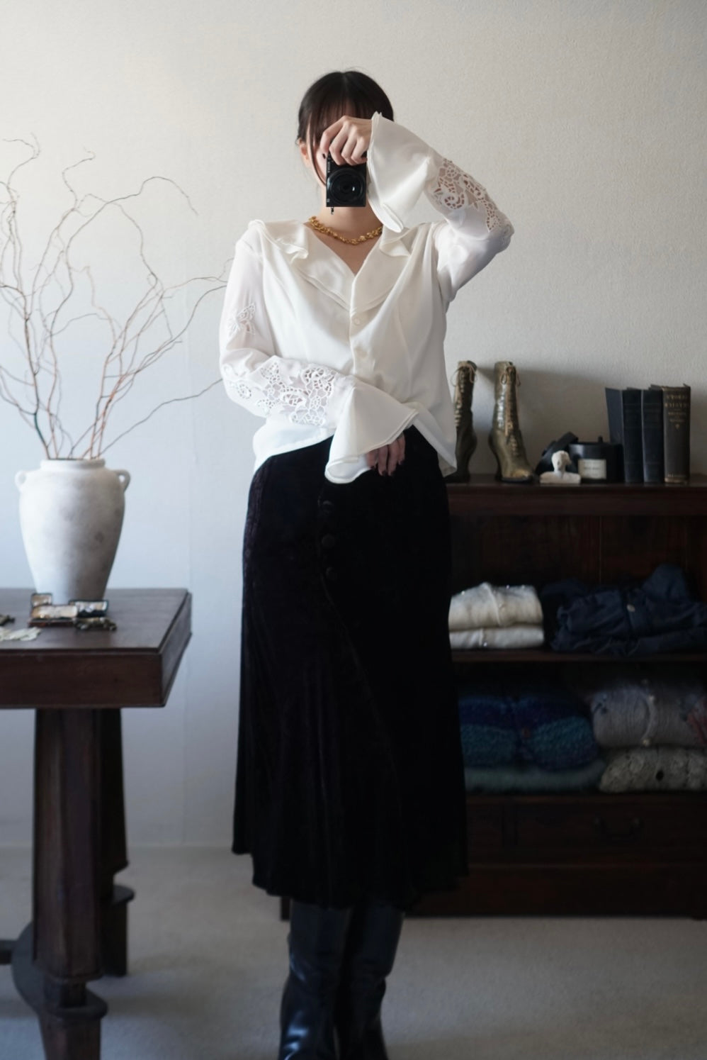 Vintage Frills×Embroidery Blouse