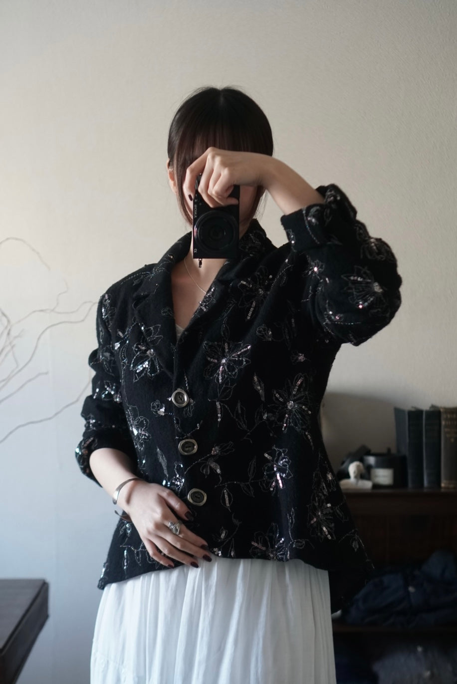 Vintage Floral with Sequins Jacket
