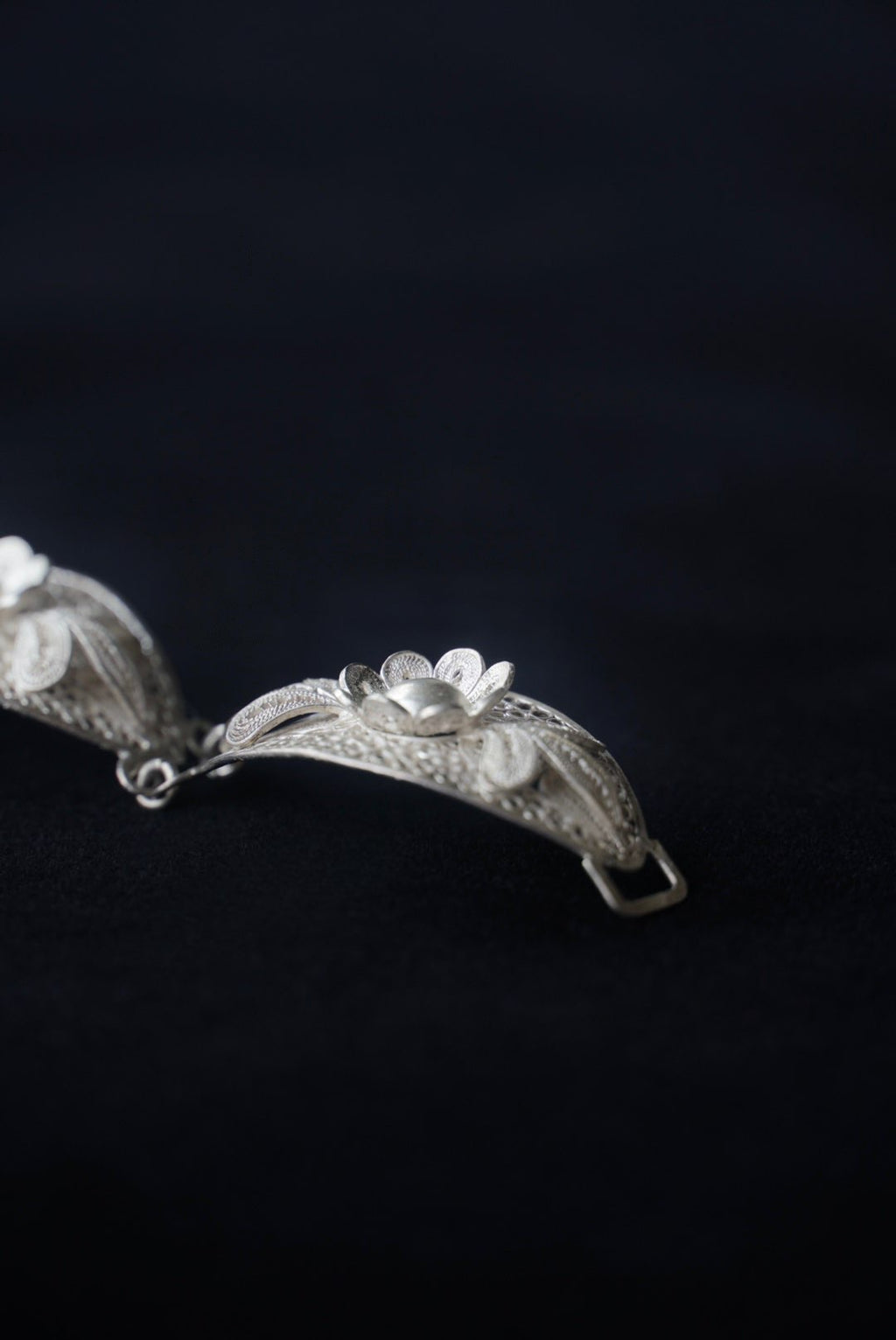 Vintage 800Silver Filigree Floral Bracelet