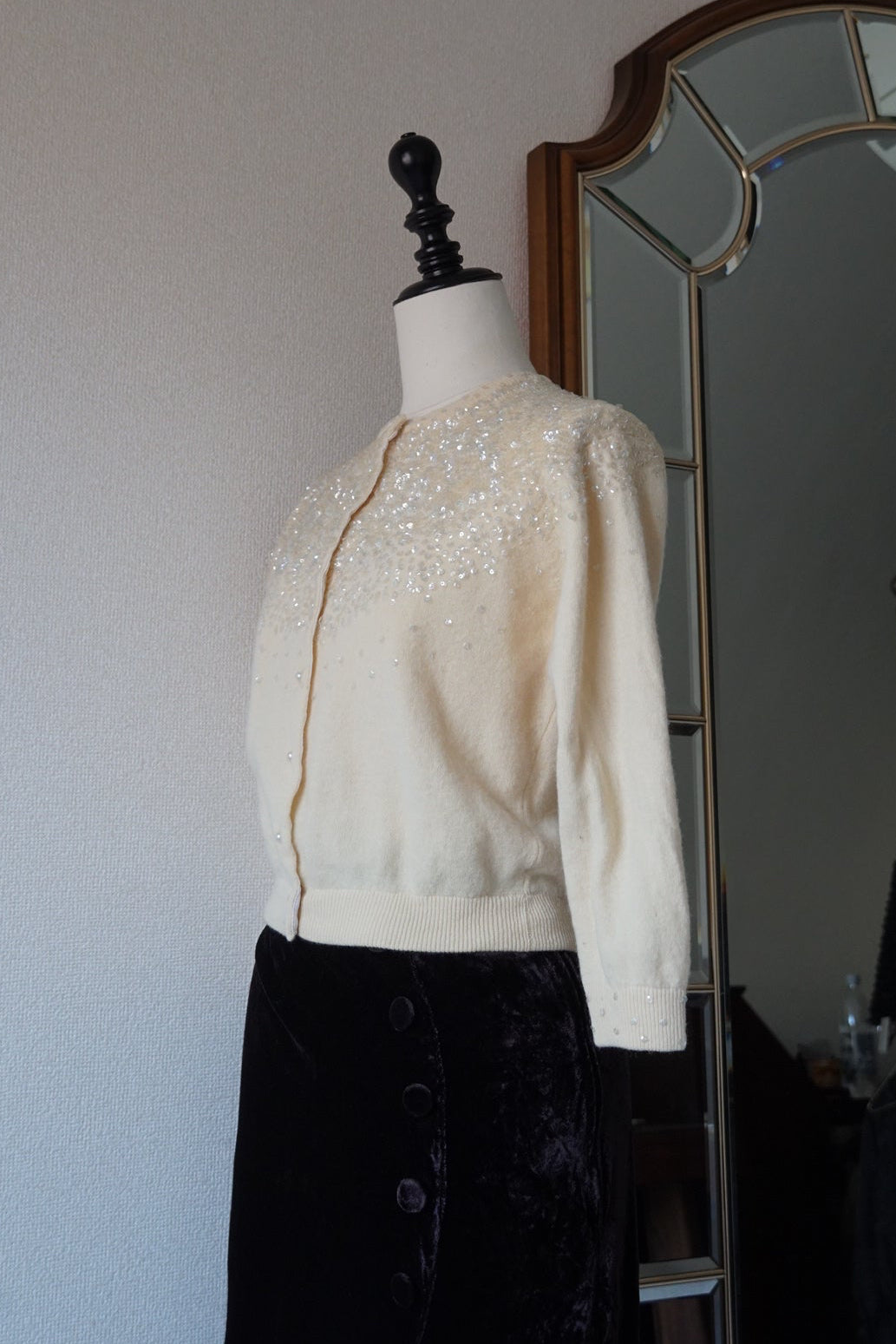 1950's Sequins Wool Cardigan