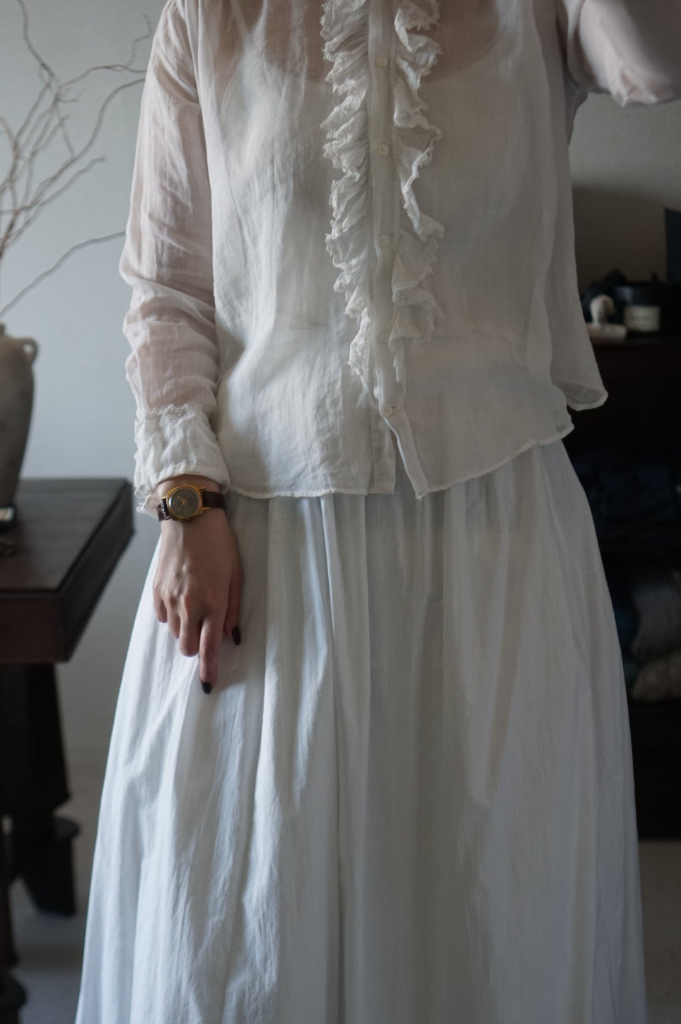 Edwardian Ruffle Front Blouse