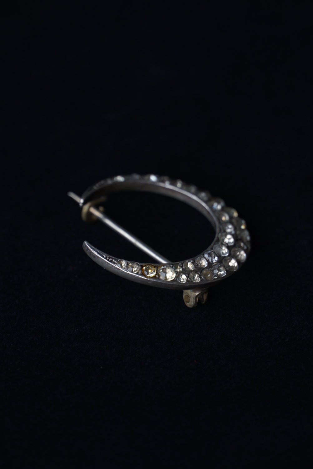 1920-30's Crescent Moon Glass Brooch