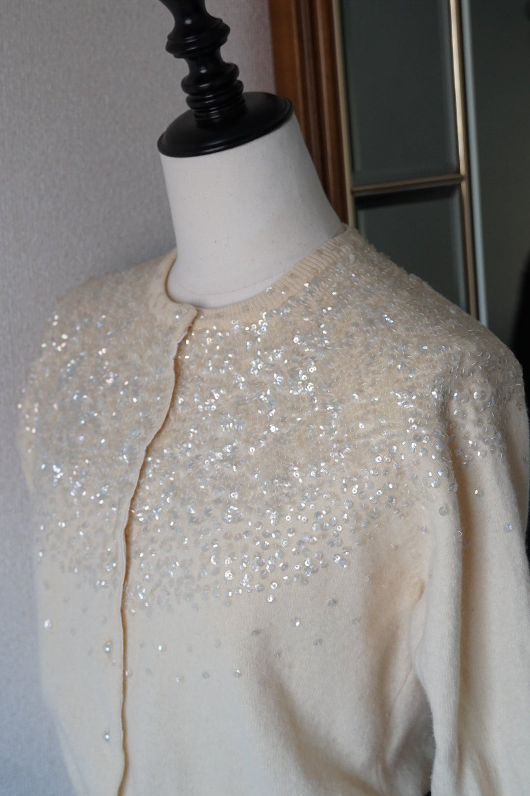1950's Sequins Wool Cardigan