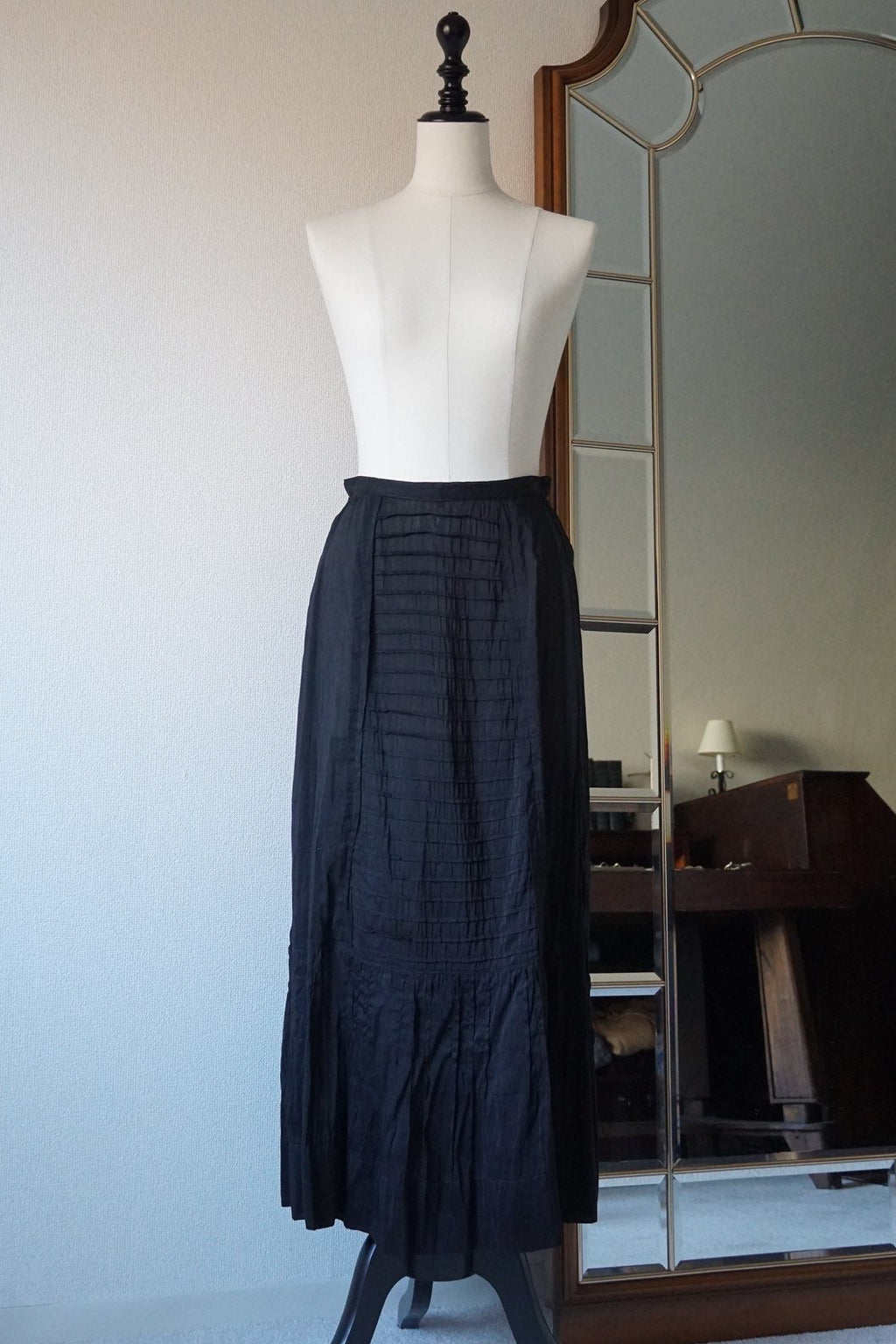 Victorian Black Cotton Slip Skirt