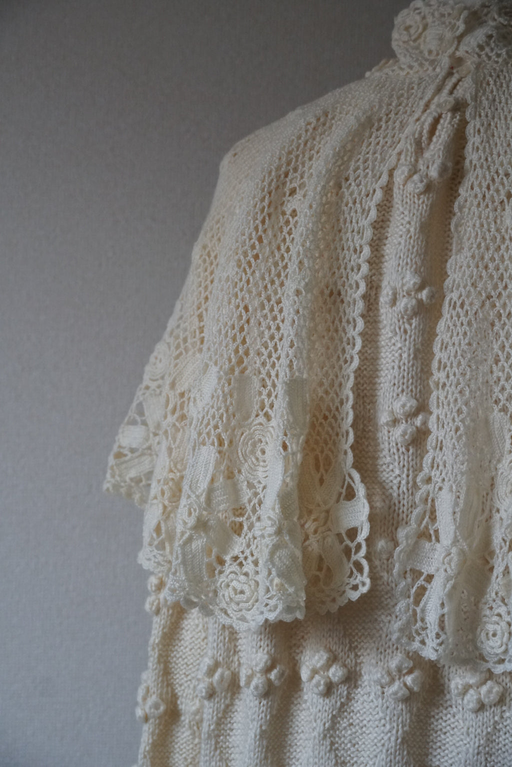 Vintage Crochet Knit with Cape