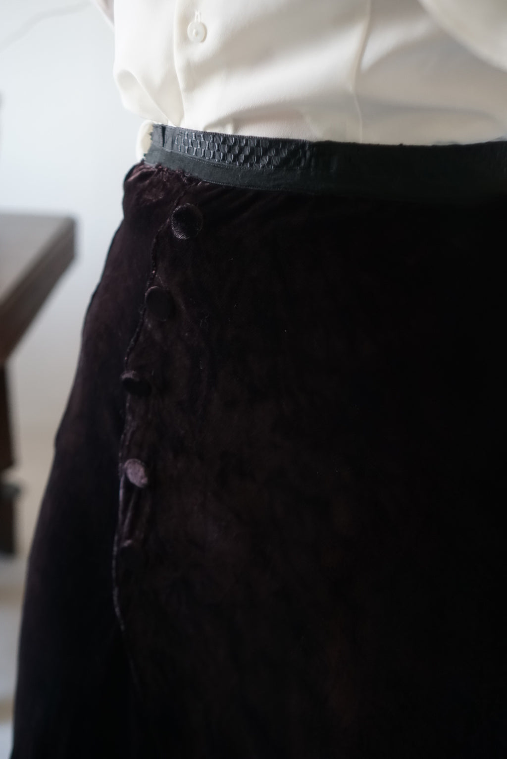 1900's Silk Velvet Tight Skirt