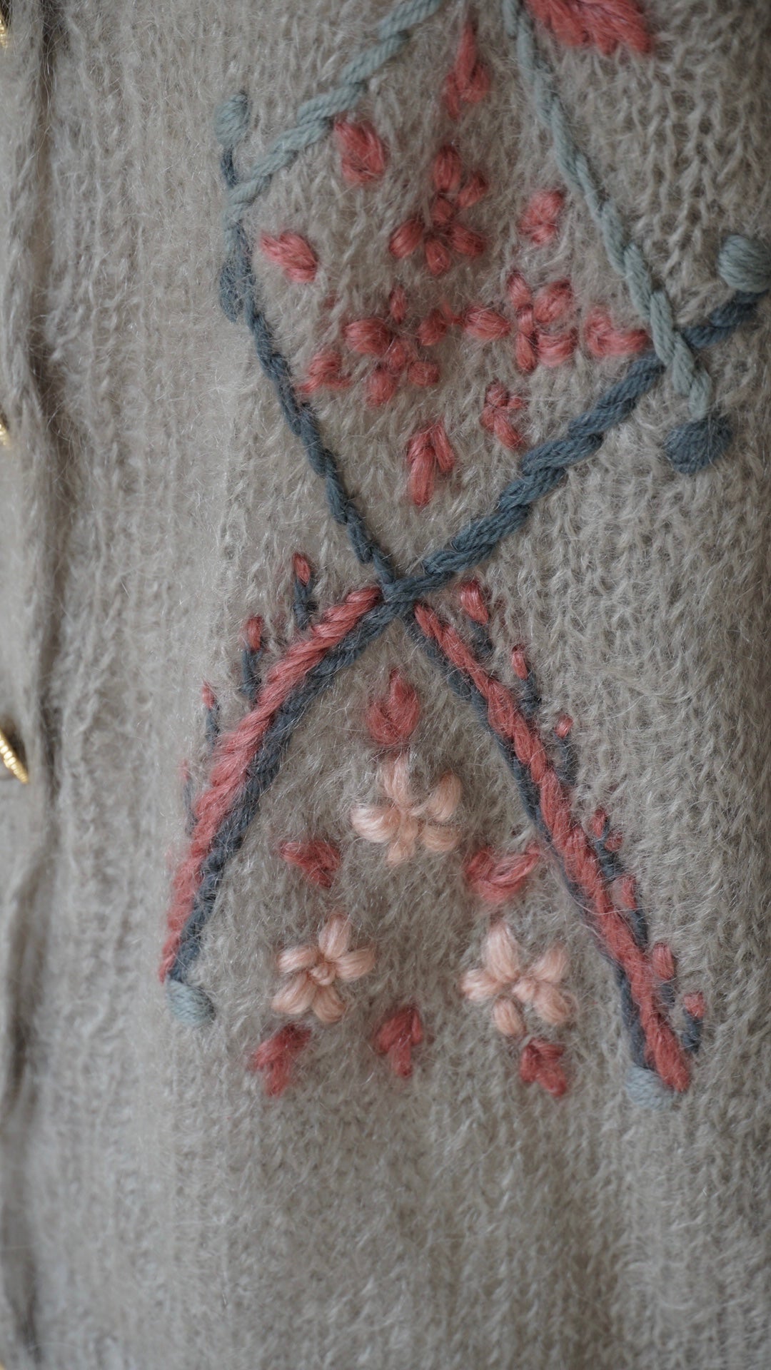 1960's Mohair Embroidery Cardigan
