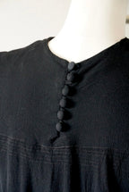 1940's Black Gathered Medium Dress