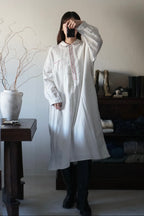1930's Linen Cotton Long Dress