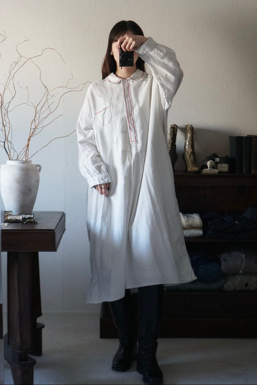 1930's Linen Cotton Long Dress