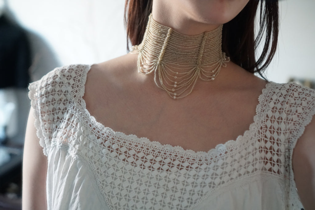 Victorian Glass Pearl Special Collar