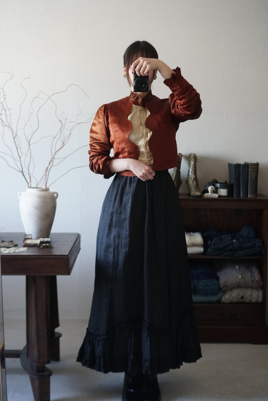 Victorian Orange Silk Jacket