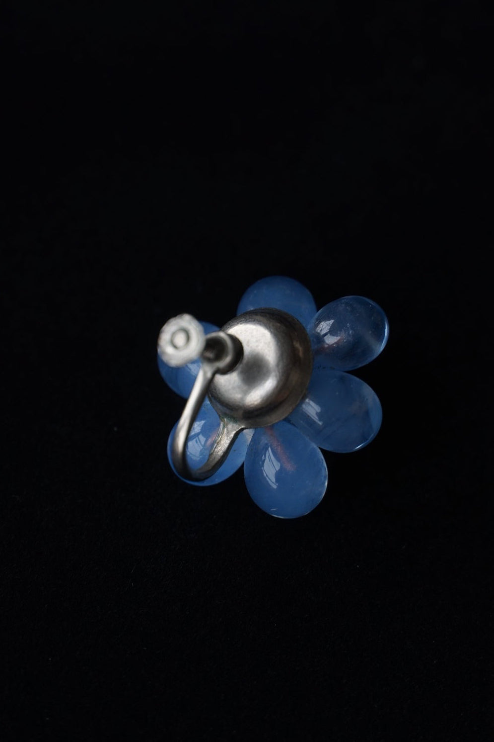 1940's French Blue Glass Earrings