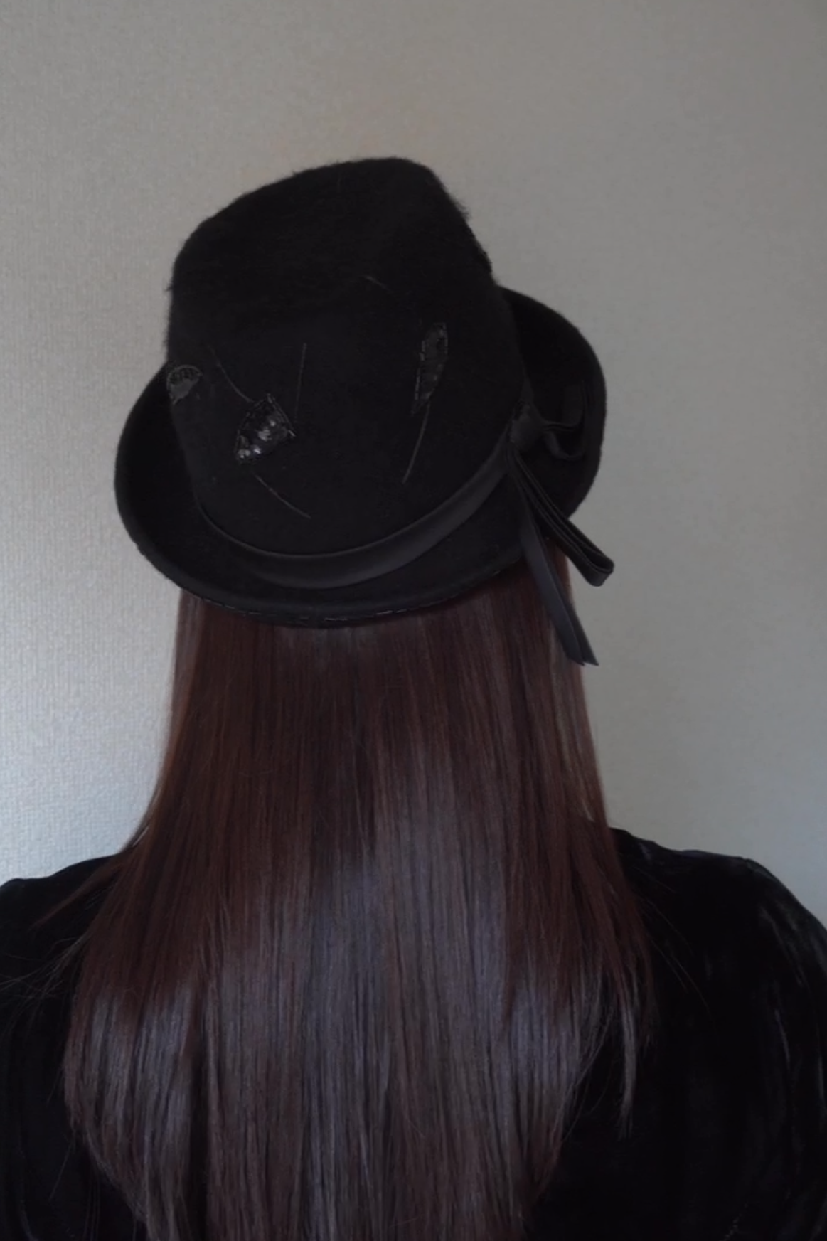 1960’s Beads Black Felt Hat