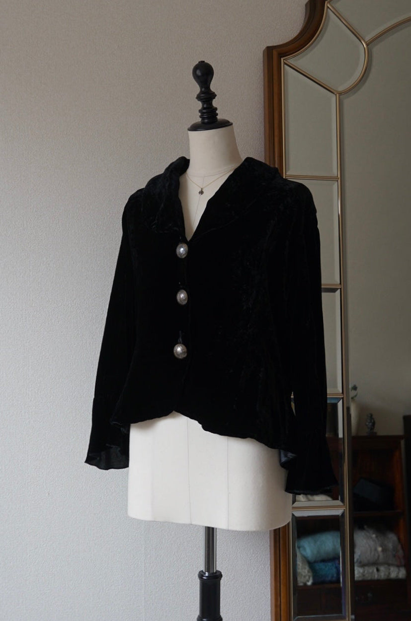 Vintage Black Silk Velvet Jacket