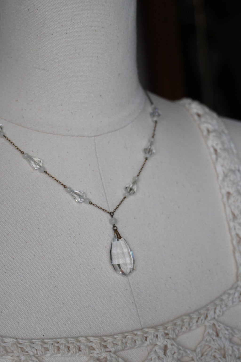 1930's Clear Glass Necklace