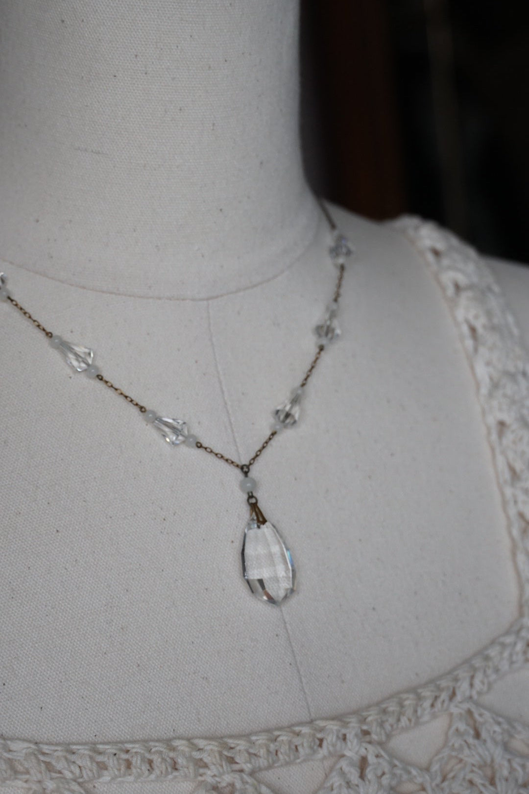 1930's Clear Glass Necklace