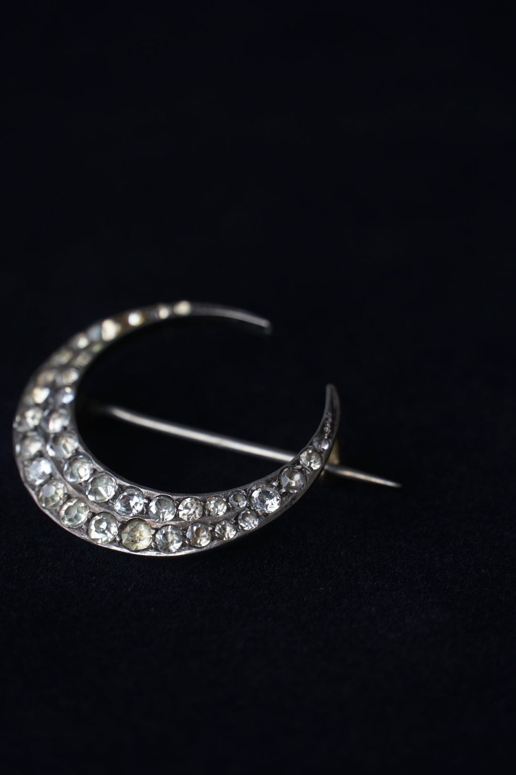 1920-30's Crescent Moon Glass Brooch
