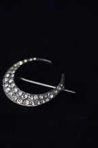 1920-30's Crescent Moon Glass Brooch