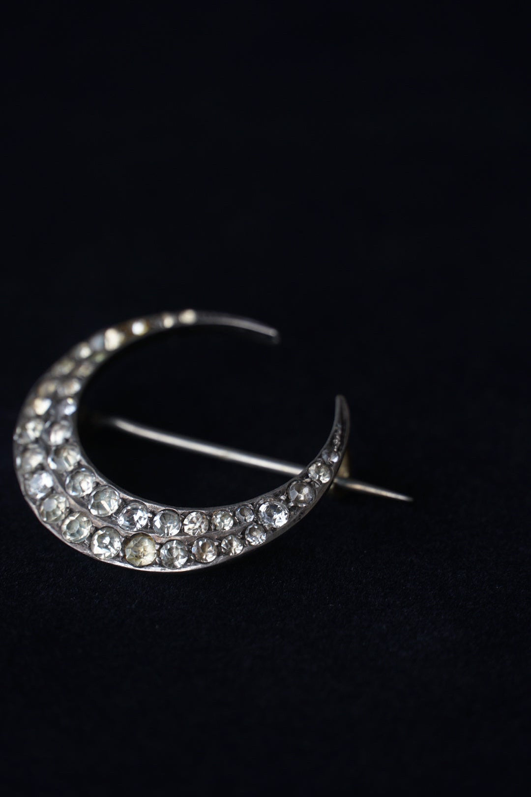 1920-30's Crescent Moon Glass Brooch