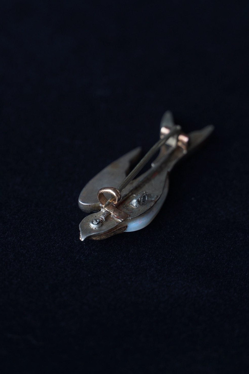 Victorian Opal×Pearl×Ruby Swallow Brooch