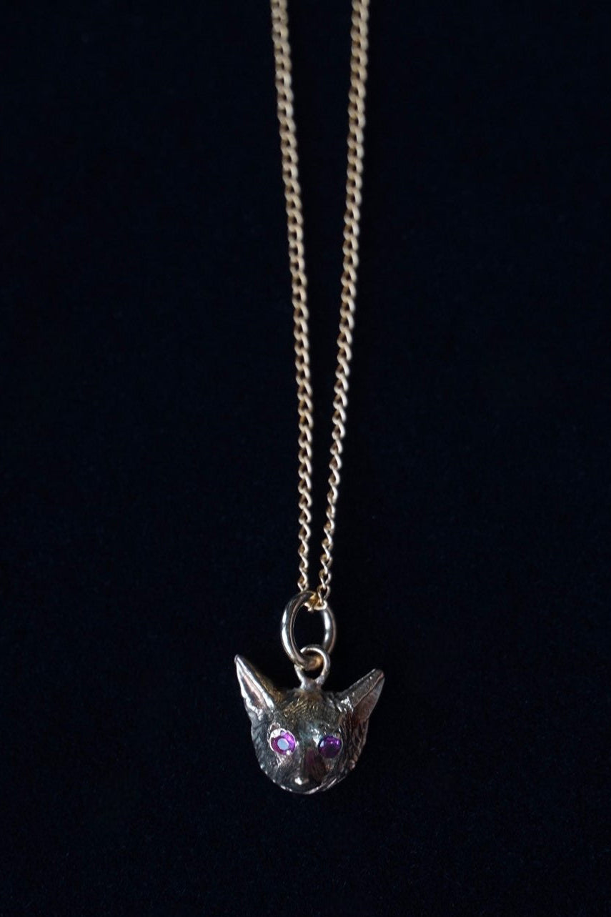 Victorian 9K Ruby Fox Pendant Top