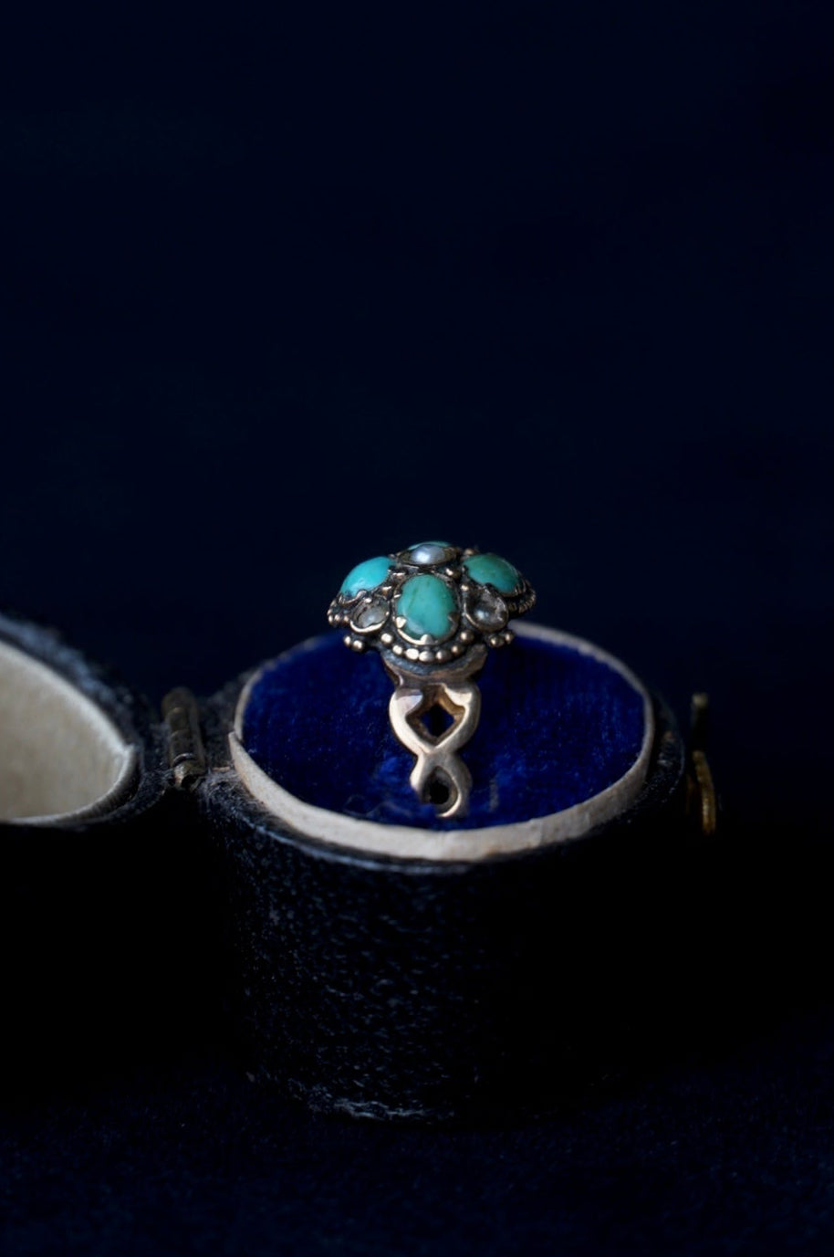 1864-65 Turquoise×Pearl×White Garnet Ring
