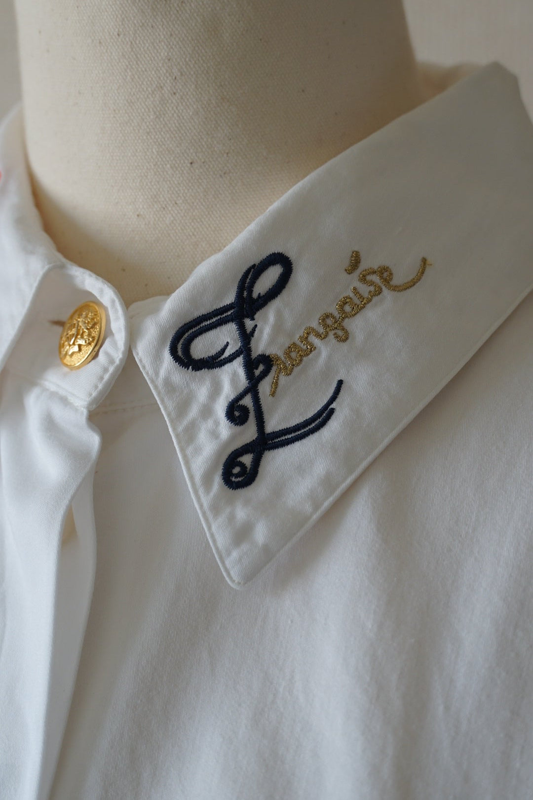 Vintage Embroidered White Shirt