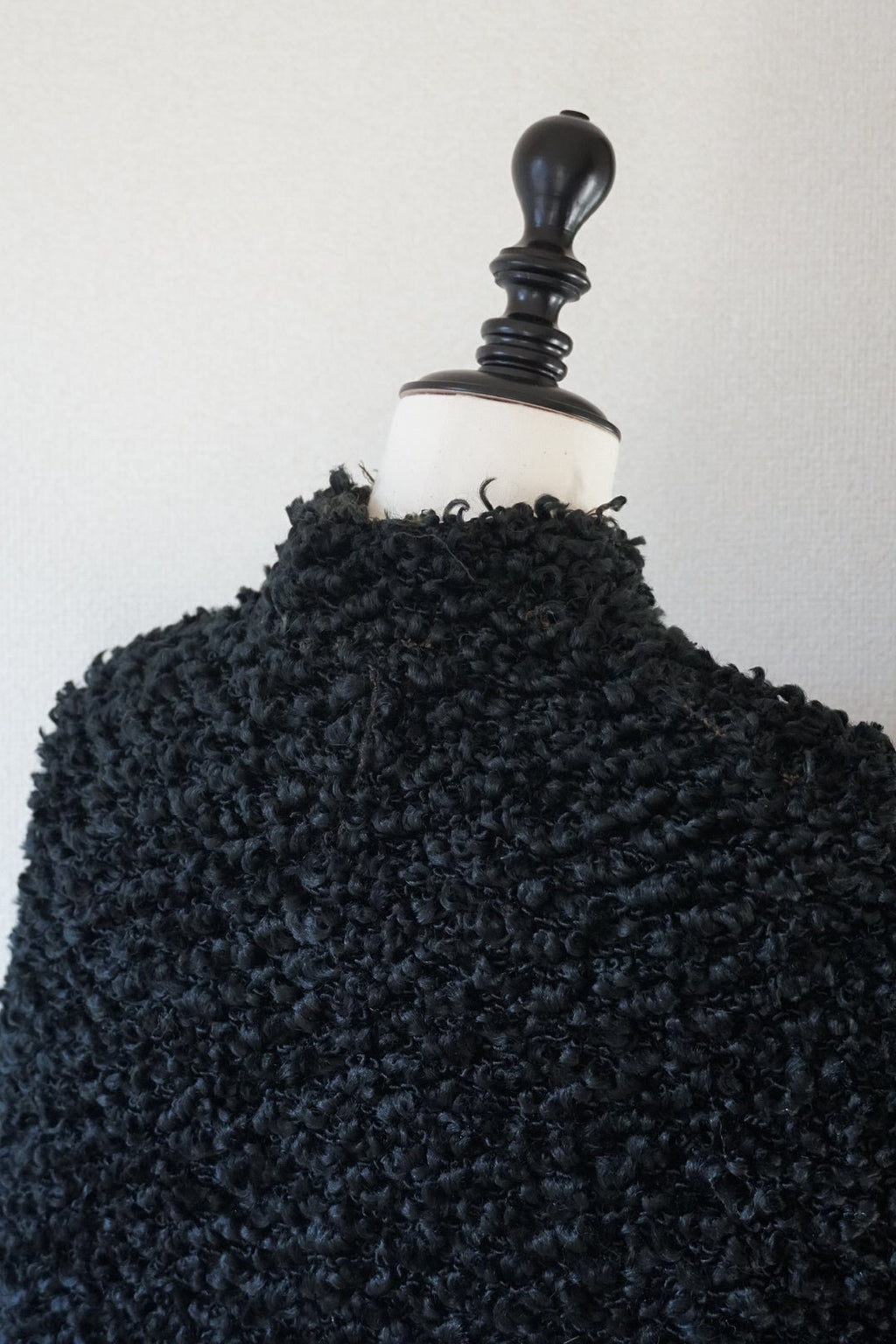 Edwardian Black Wool Short Cape
