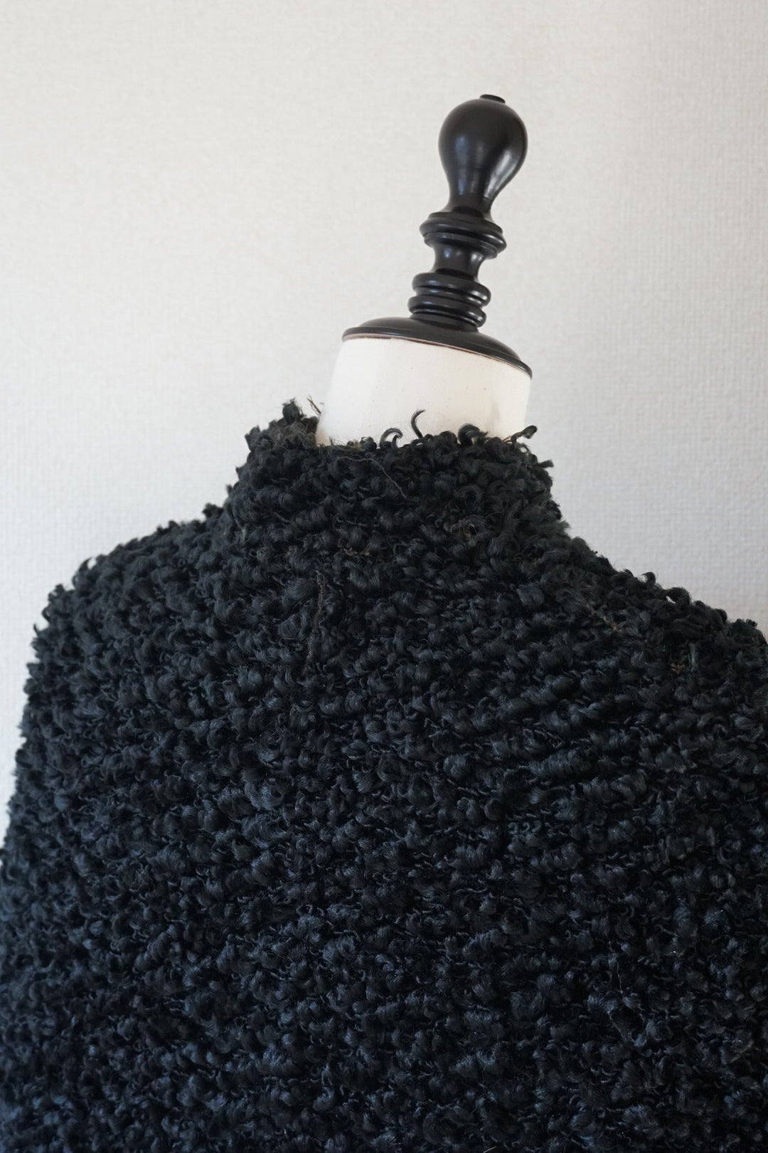 Edwardian Black Wool Short Cape