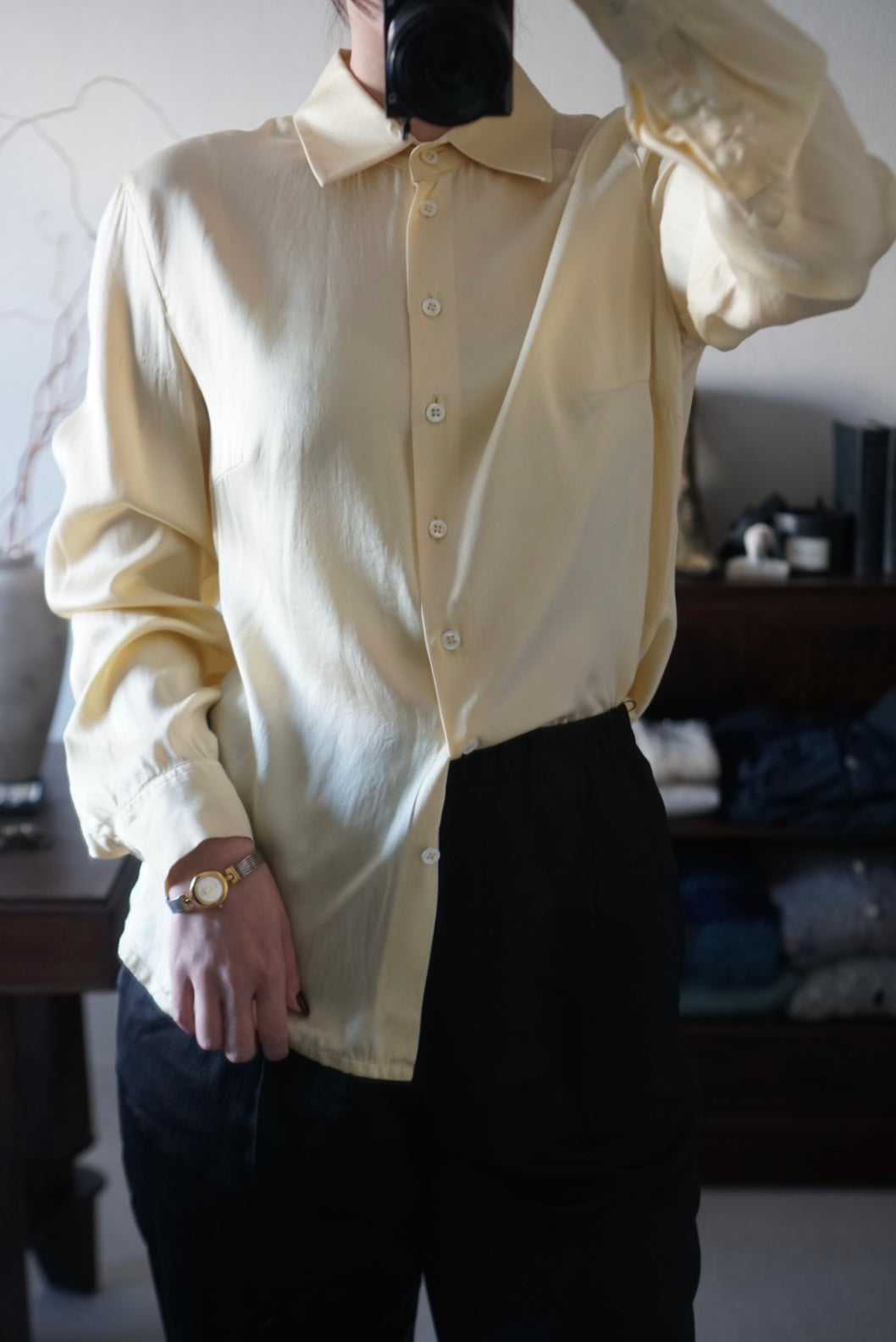 1980's Ivory Silk Shirt