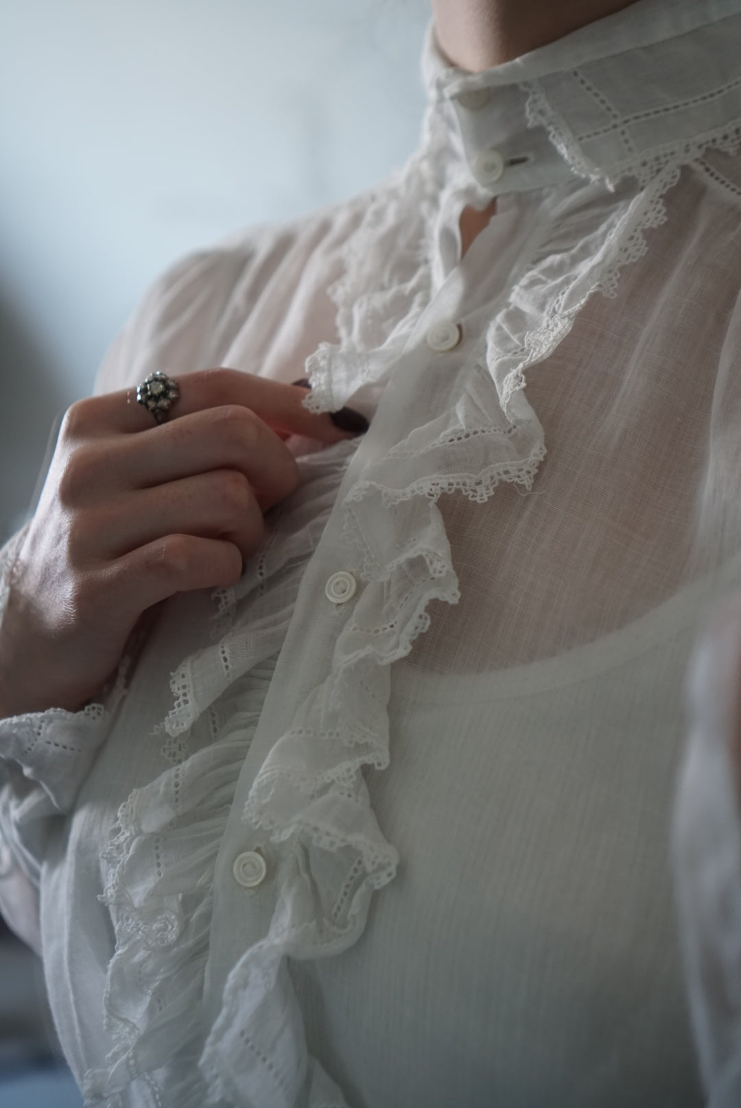 Edwardian Ruffle Front Blouse