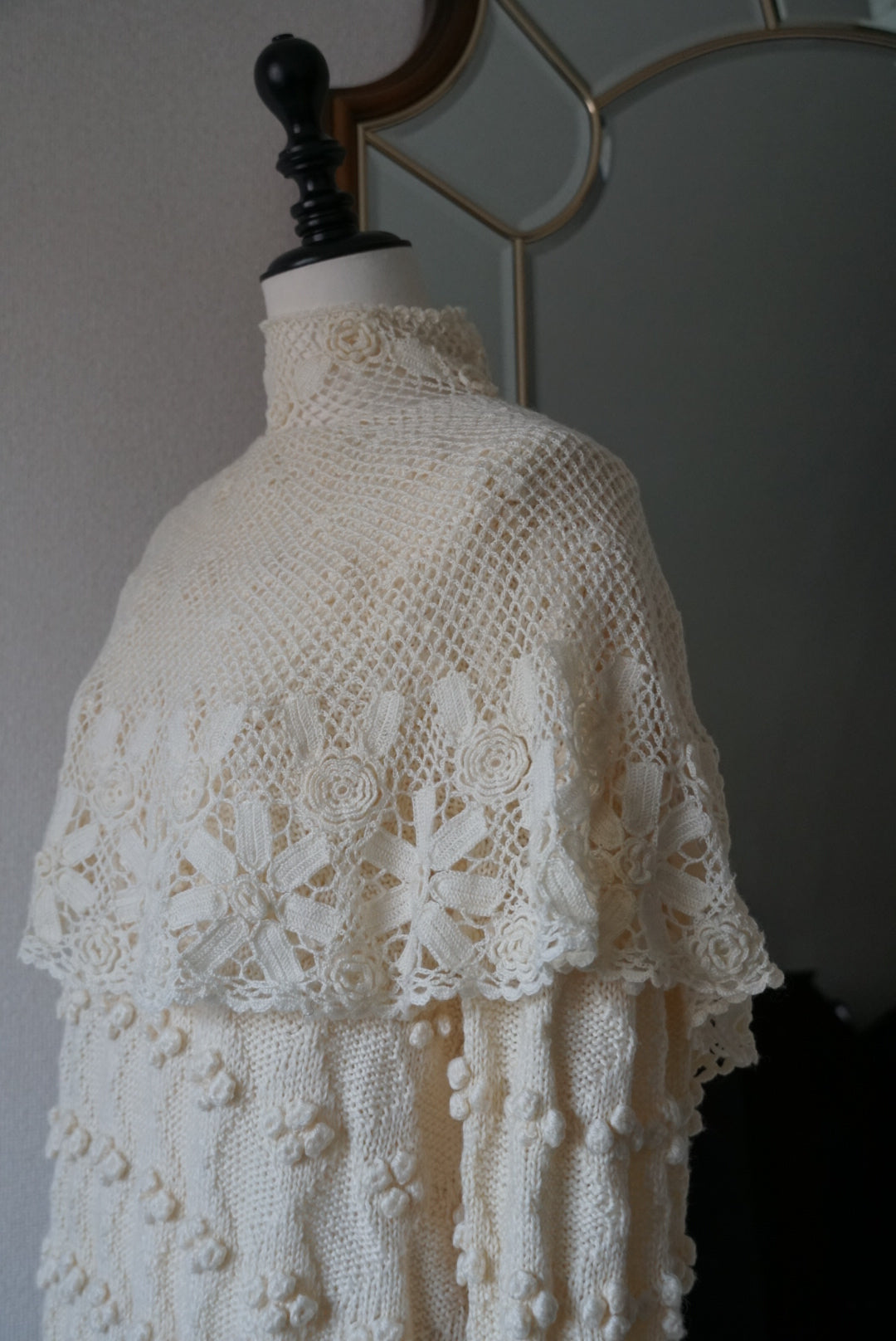 Vintage Crochet Knit with Cape