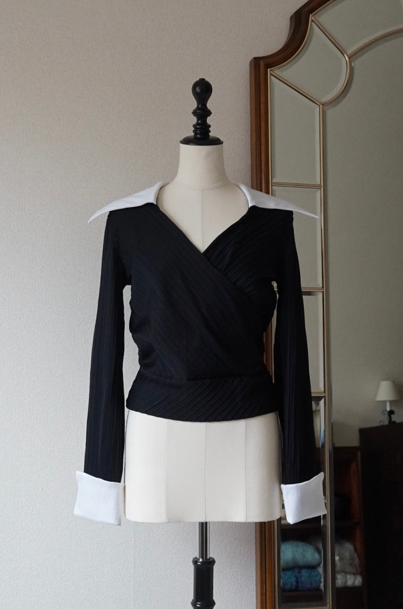 Vintage Big Satin Collar Shirt