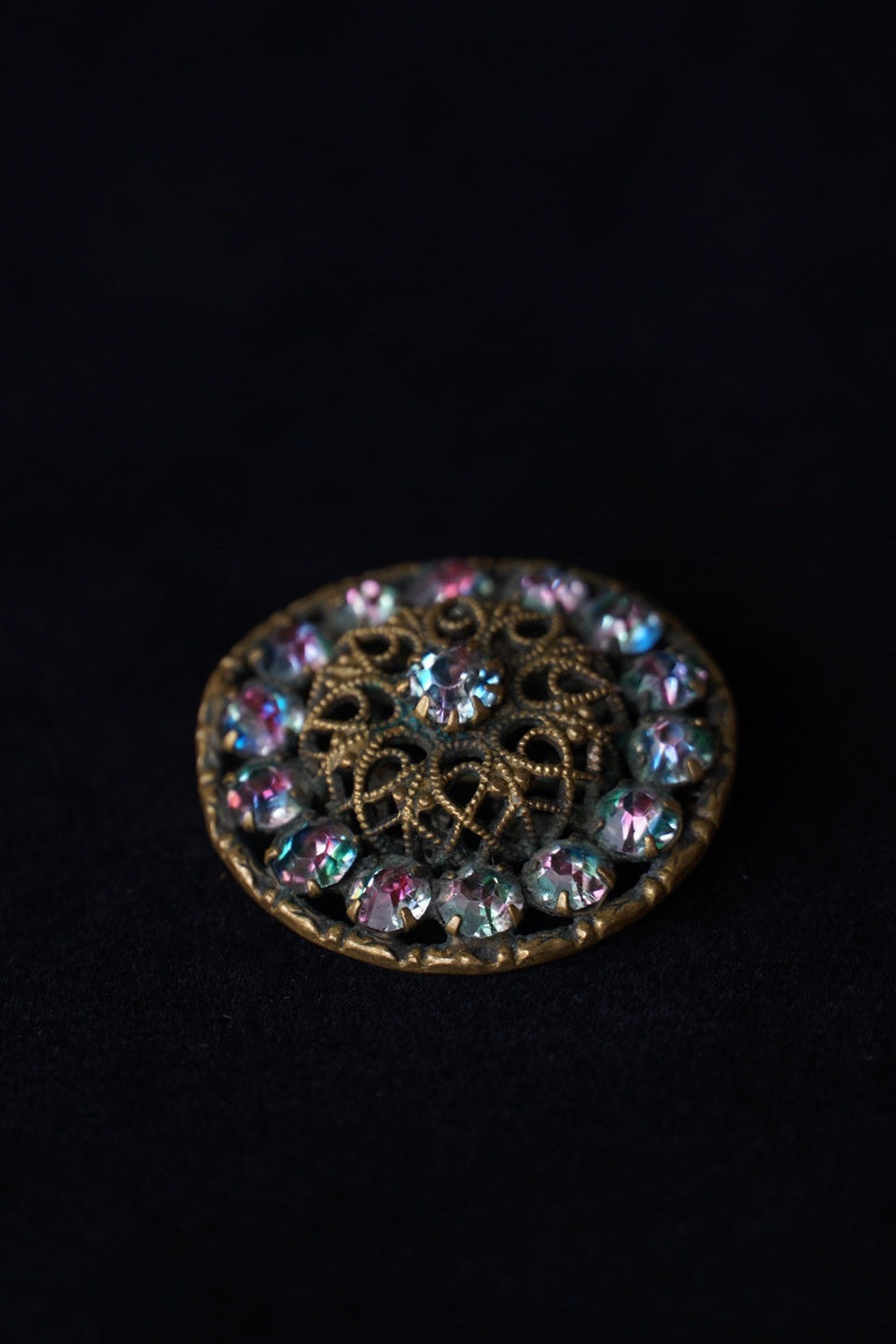 1930's Iris Glass Brooch