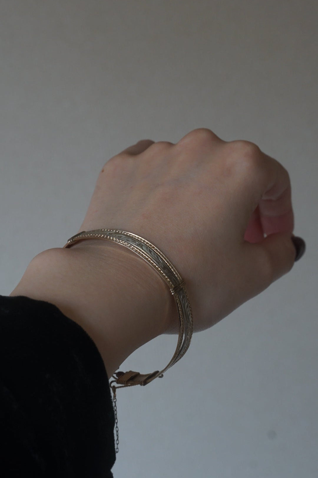 Antique Silver×Gold Wire Bangle