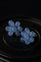 1940's French Blue Glass Earrings