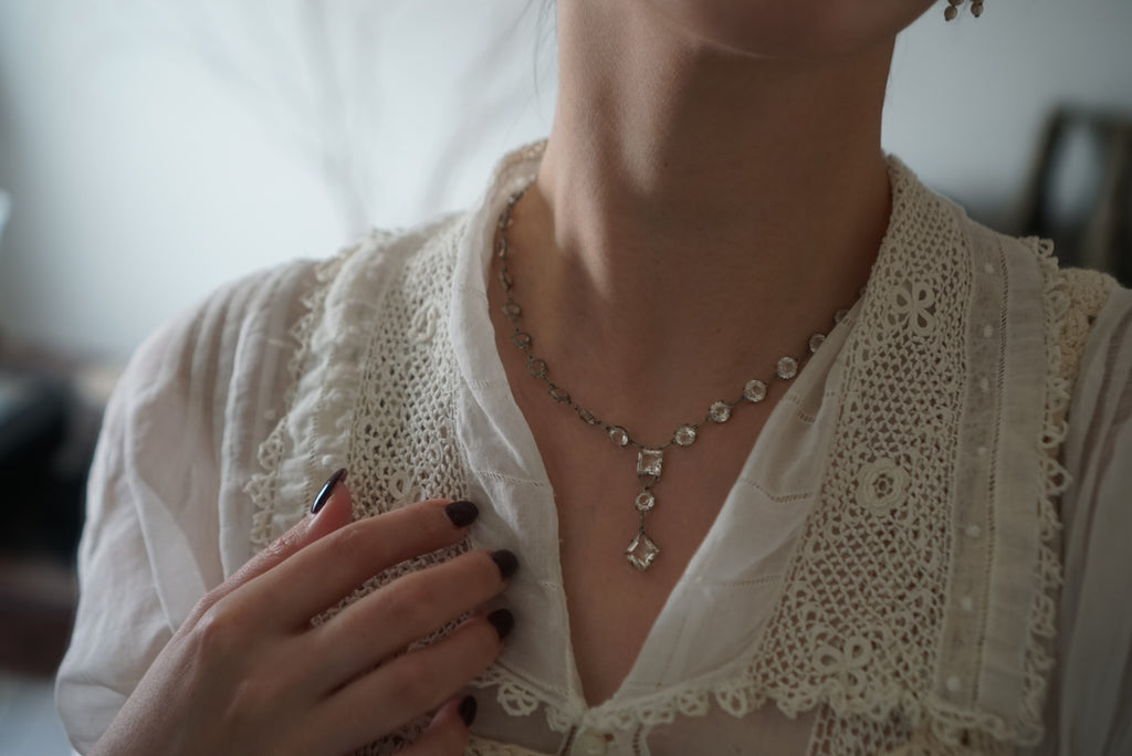 1930's Clear Cut Glass necklace