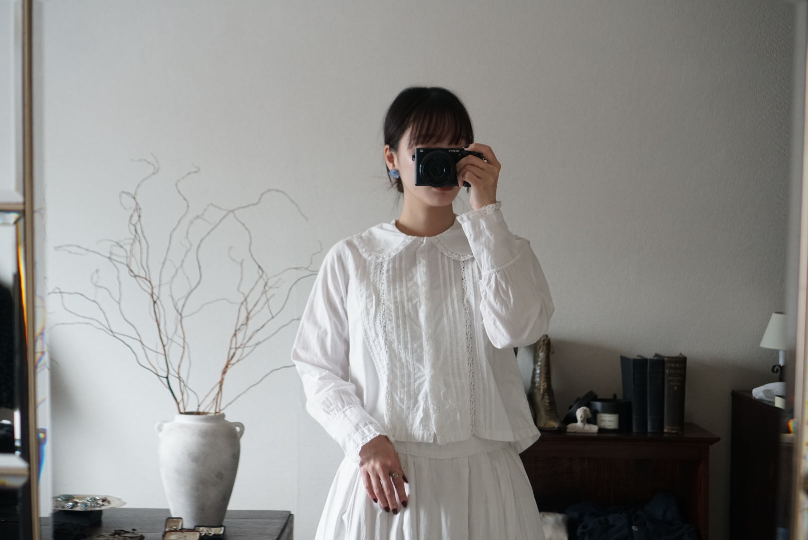 Antique French White Cotton Blouse