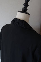 Vintage Ruffle Collar Tailored Jacket