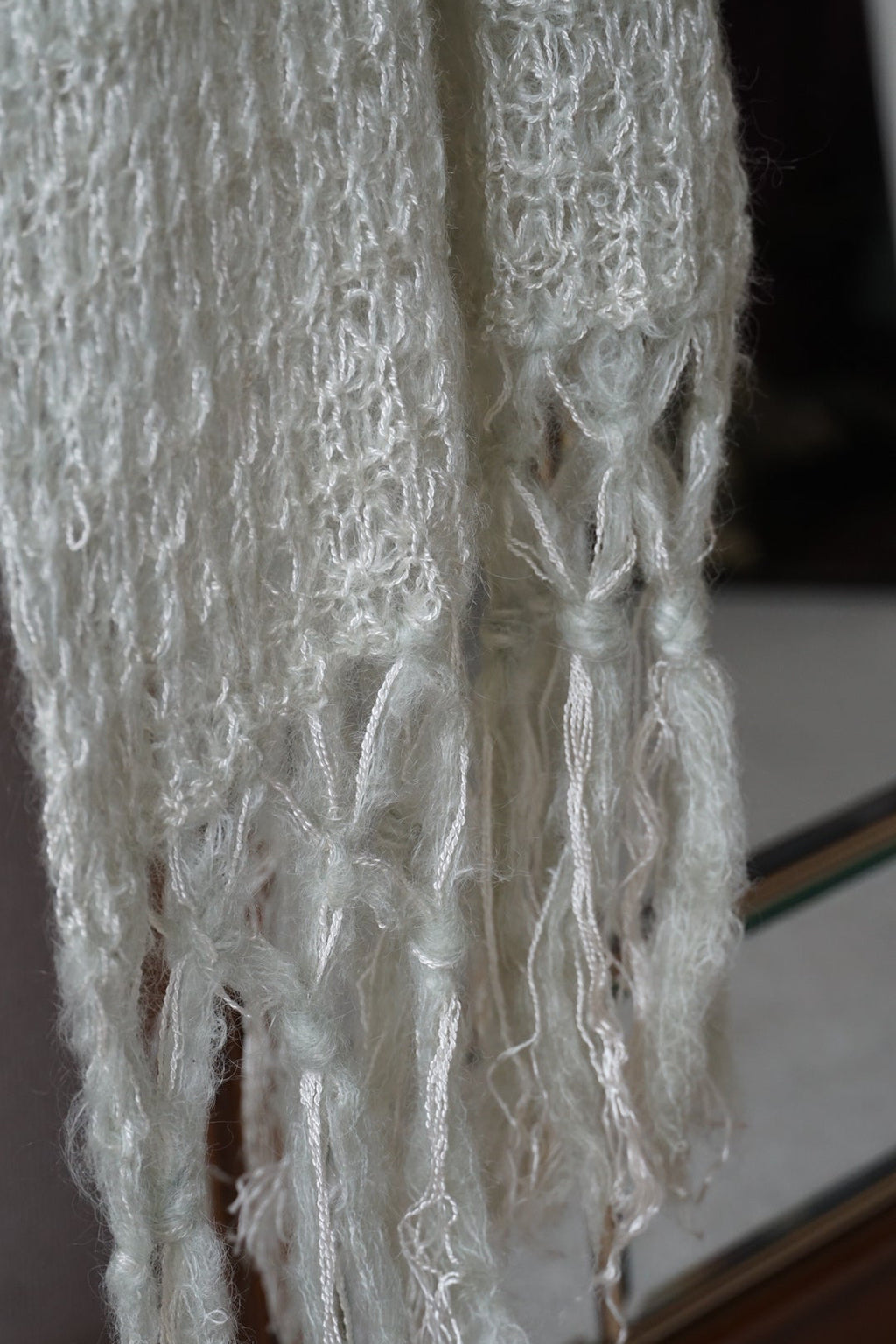 1960's Mint Green Mohair Big Scarf