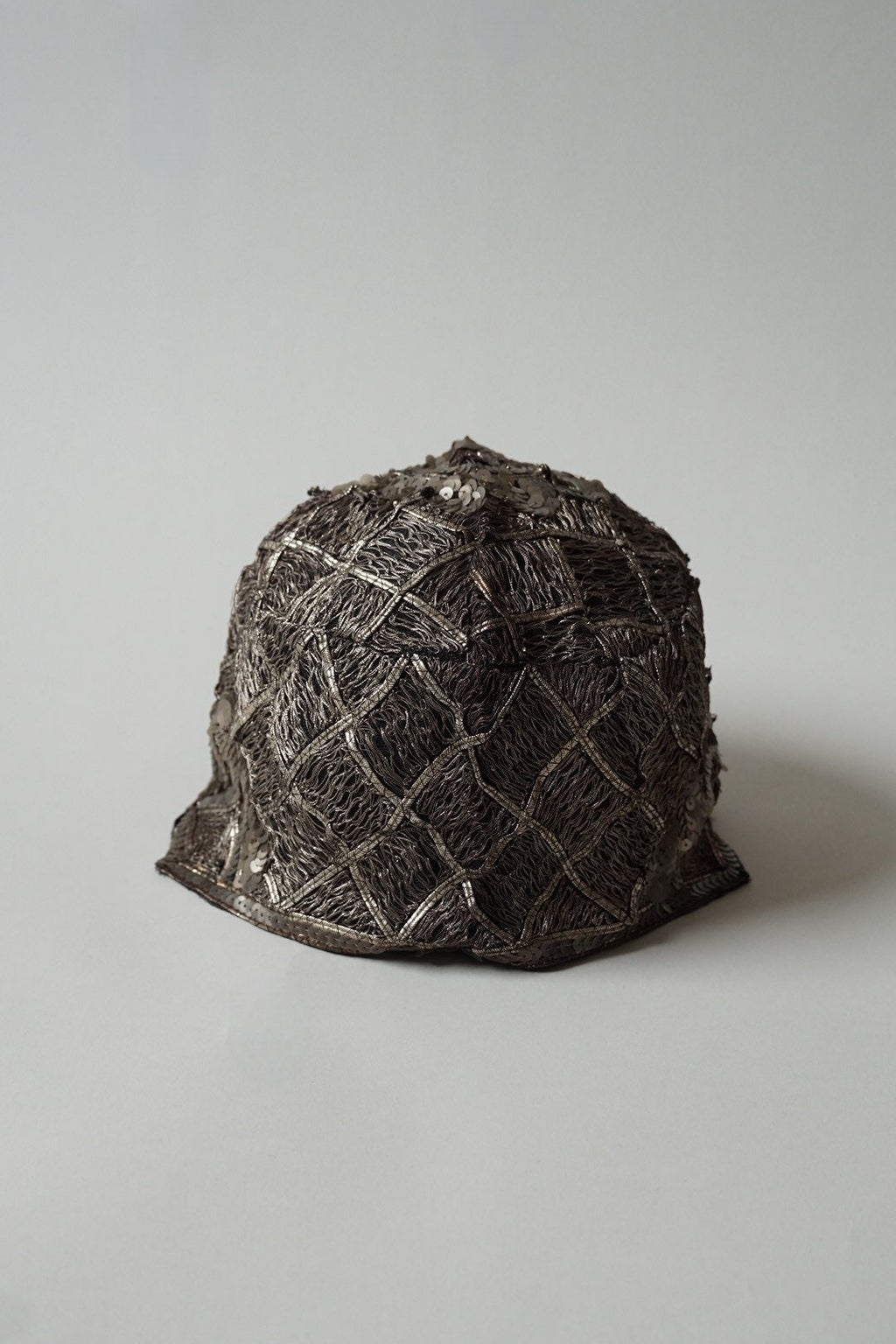 1920’s Gold Cloche Metallic Thread×Sequins Heads Dress
