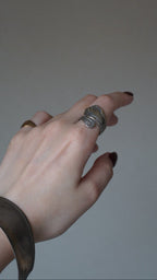 1930's Silver Initial”A” Floral Spoon ring