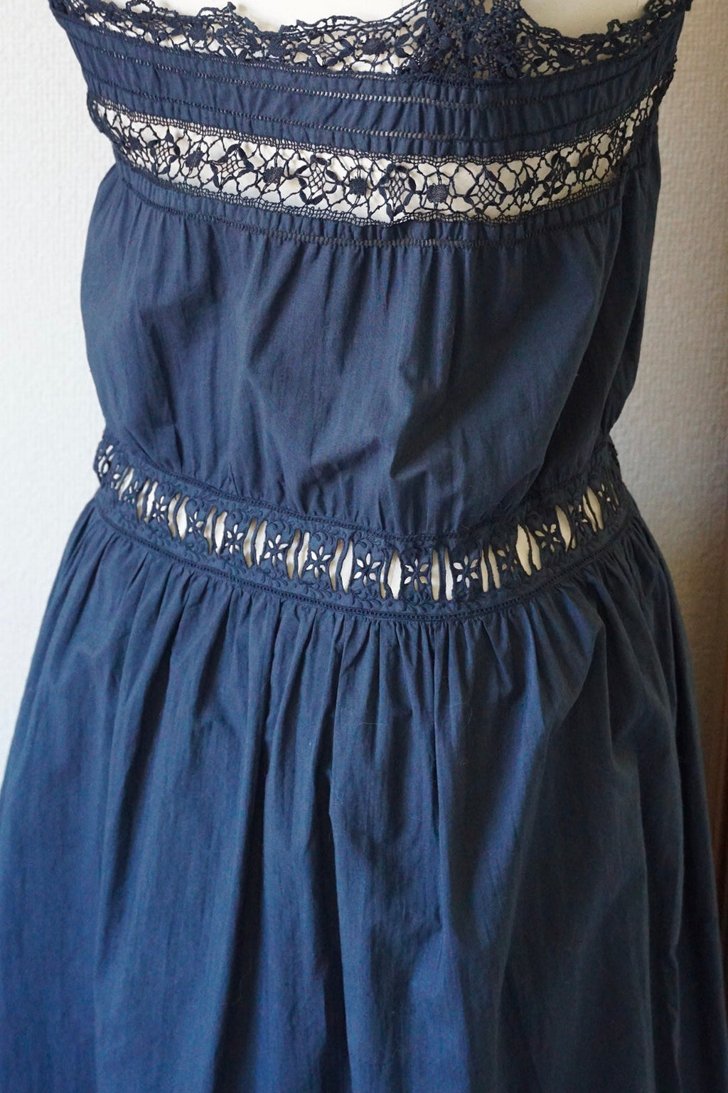 Antique French Black Cotton Dress