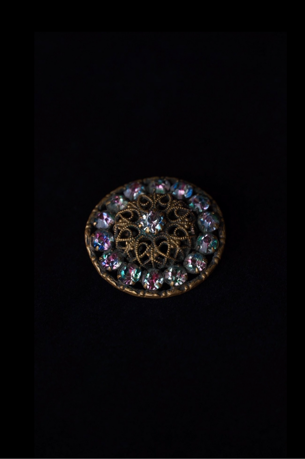 1930's Iris Glass Brooch