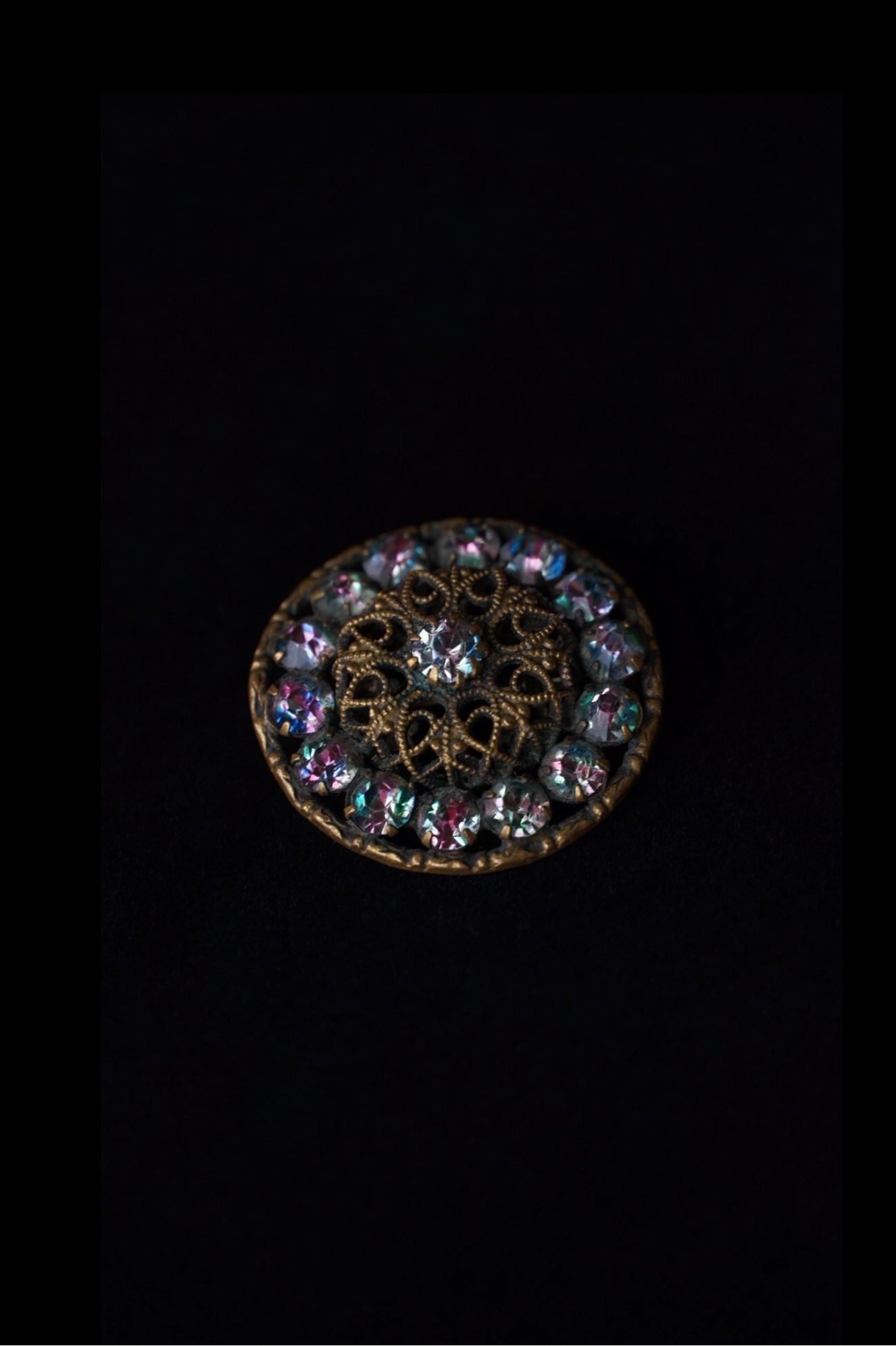 1930's Iris Glass Brooch