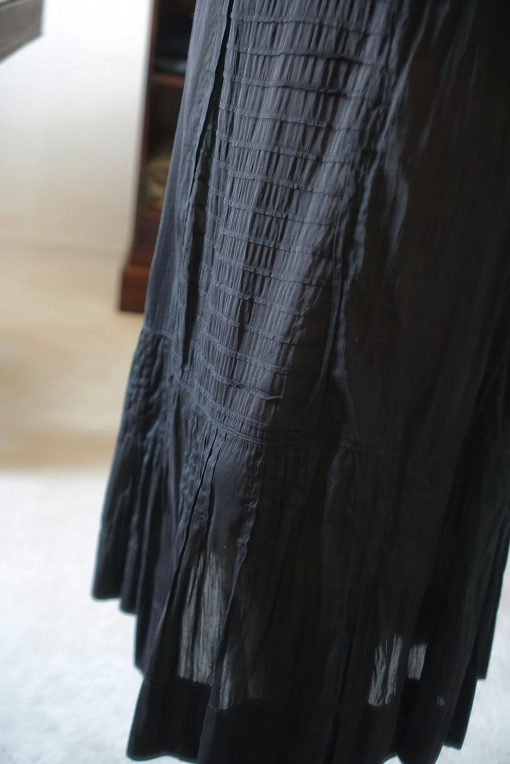 Victorian Black Cotton Slip Skirt