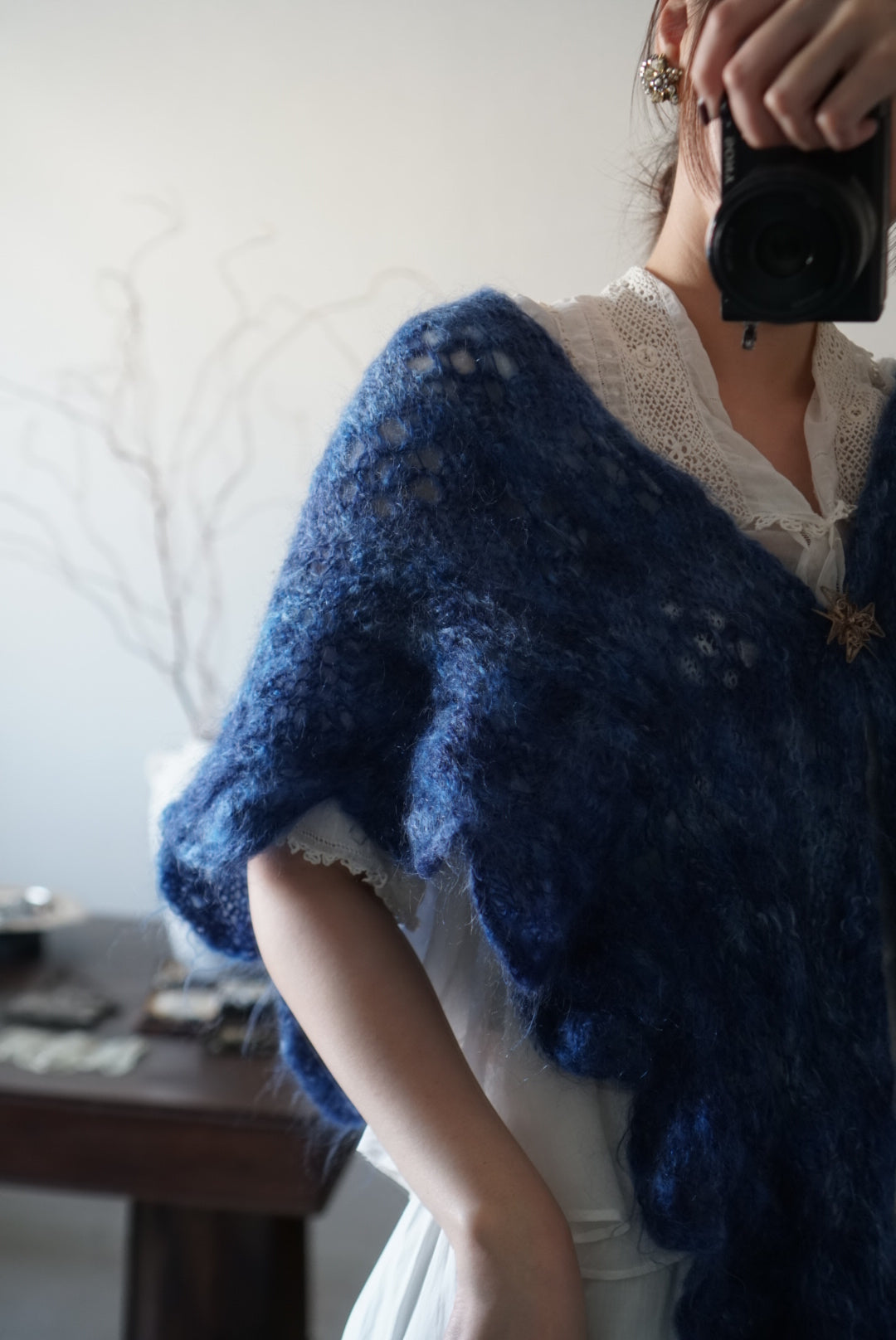 1960's Blue Mohair Cape
