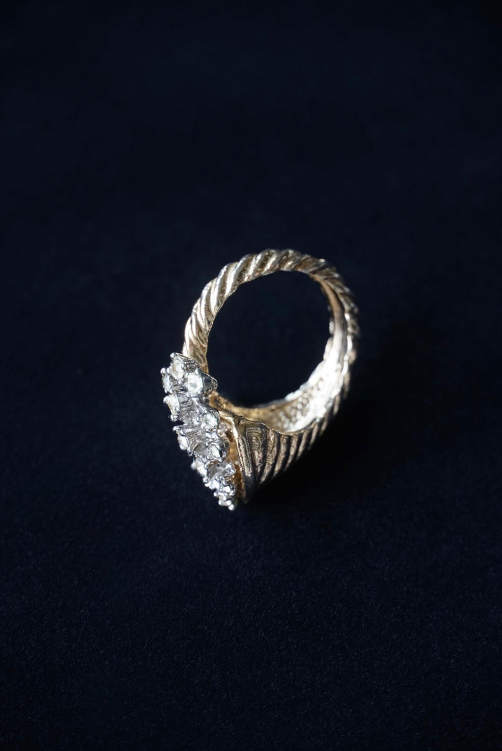 Vintage Twisted Cut Glass Bouquet Ring