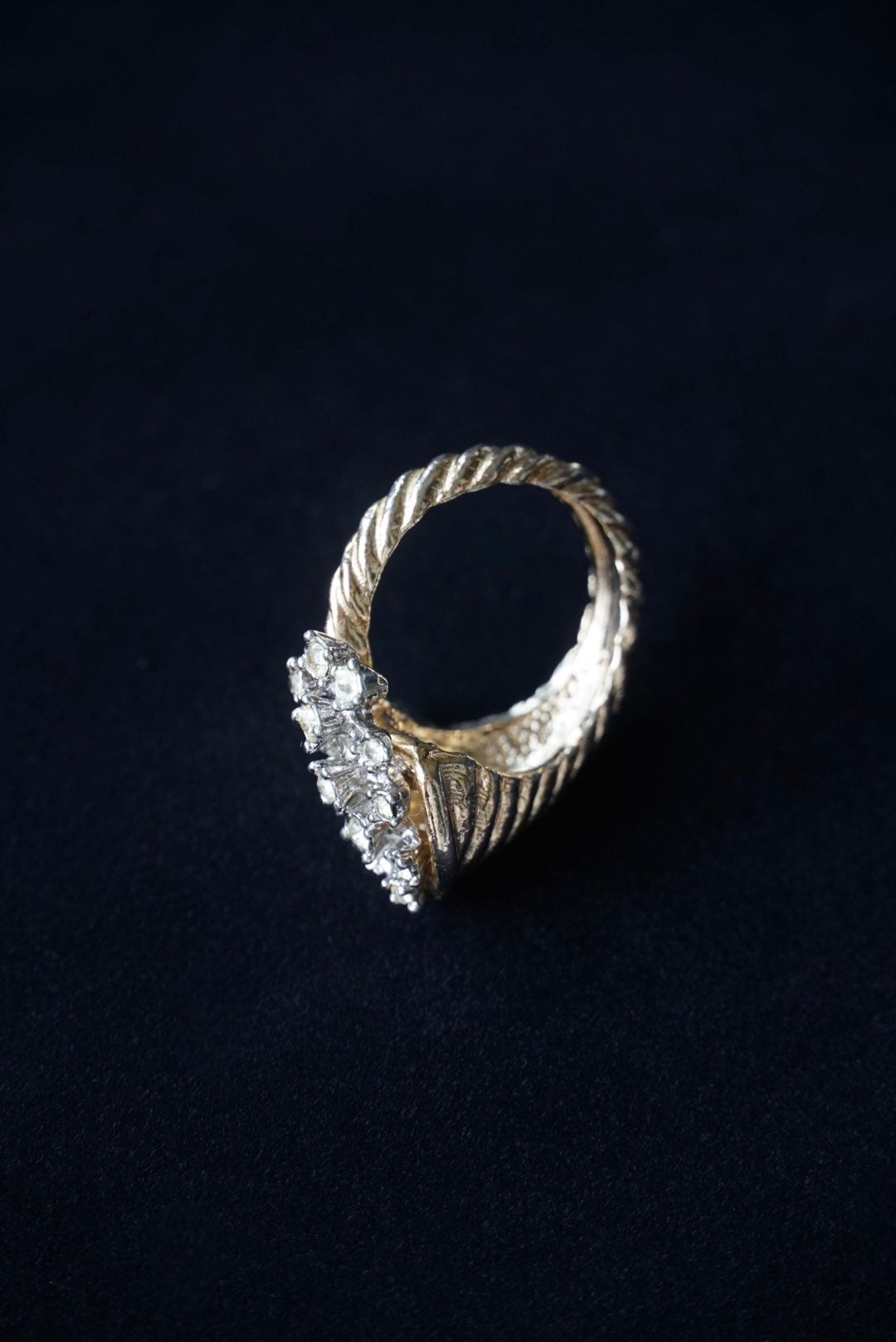 Vintage Twisted Cut Glass Bouquet Ring